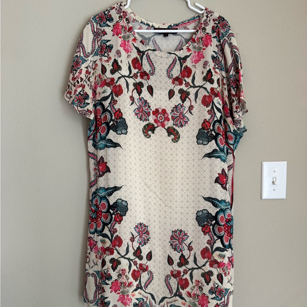 Anthropologie Kavita Bhartia Nami Shift neutral motif dress size Medium